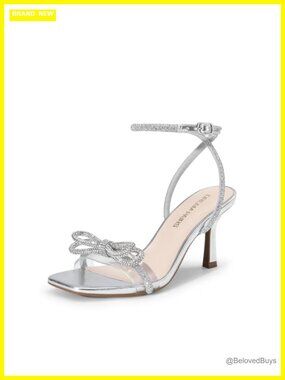 Rhinestone Strappy Ankle Strap Low Heel Sandals Square Toe Stiletto Dress Shoes